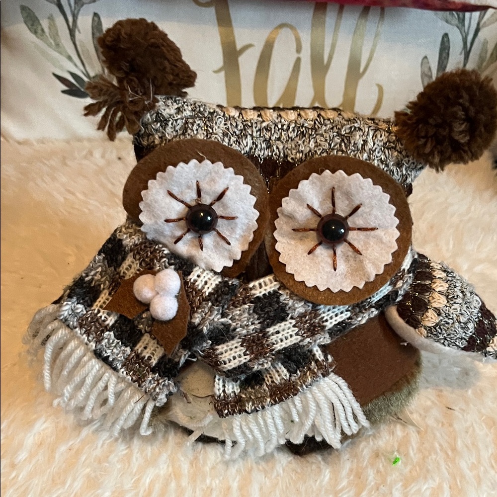 Brown and Cream Owl Plush Toy